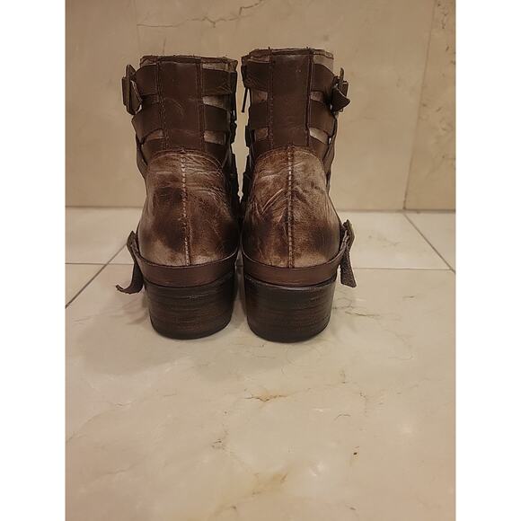 Freebird By Steven Sammi Brown Leather Ankle Boots Size 8 - Picture 5 of 14